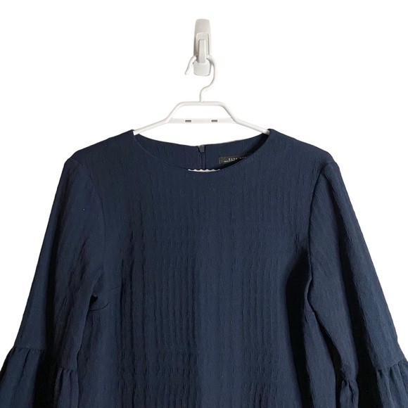 Zara Women's Navy Bell Sleeve Mini Dress - Picture 3 of 10